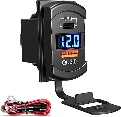 Prise de chargeur de voiture usb c de remplacement de style rocker double