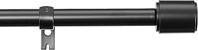 Amazonbasics tringle à rideau murale 1" avec embouts de recouvrement, 182,8 - 365,7