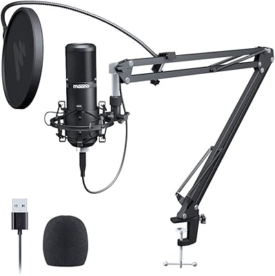 Maono au-pm421 kit microphone usb avec bouton de sourdine et de gain du