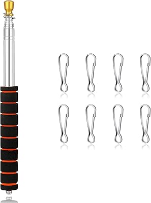 Mât de drapeau télescopique de camping pliant, extensible à main en acier inoxydable