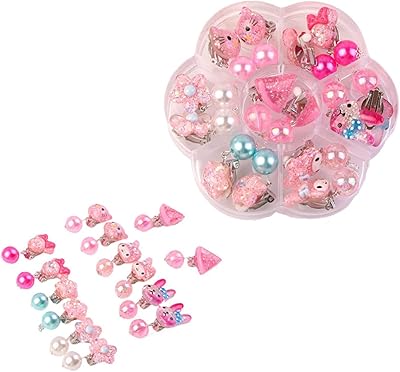 7 paires de boucles d'oreilles à clips pour enfants pour filles hypoallergéniques, boucles