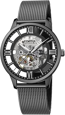 Montre automatique noire pour homme festina f20535 1 avec ouverture bracelet bracelet