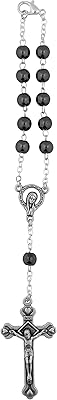 Collier chapelet avec fermoir | à accrocher au rétroviseur bois ou hématite