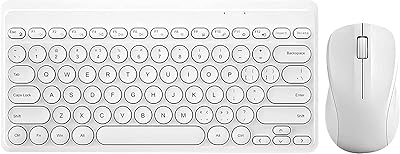Gratry fashion ensemble clavier et souris sans fil, joli clavier rond intelligent usb