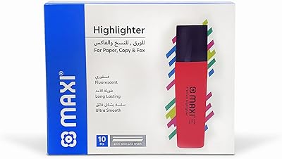 Boîte de surligneur maxi super soft pour copie et fax 10 pièces rouge