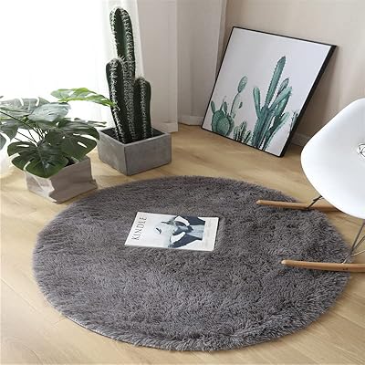 Tapis rond doux et moelleux, tapis de chambre rond, tapis de sol rond