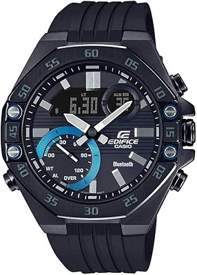 Montre analogique-numérique avec technologie bluetooth de la collection casio edifice, noire, modèle ecb