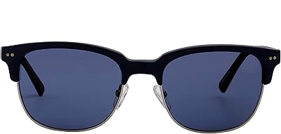 Lunettes de soleil rectangulaires pour hommes banana republic, monture bleue mate, verres bleus