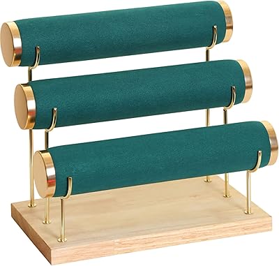 Porte-bracelet détachable à 3 niveaux, élégant présentoir à bijoux en velours, organisateur