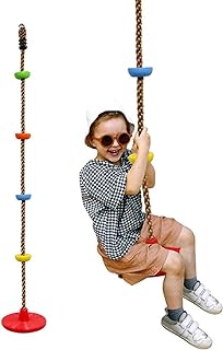 Balançoire d'arbre à corde d'escalade avec plates-formes et siège de balançoire à disque