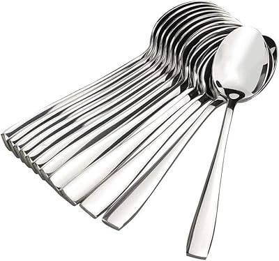Ensemble de 12 cuillères parage en acier inoxydable cuillère de table de 65