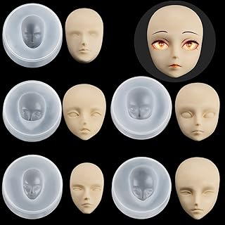5 pièces moules en silicone pour visage humain, moules de décoration de fondant