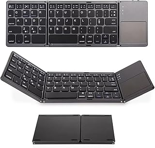 Clavier bluetooth sans fil pliable ultra fin ecam avec pavé tactile compatible