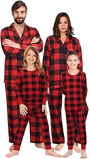 Pyjama de noël familial à carreaux rouges assortis au pyjama de noël familial