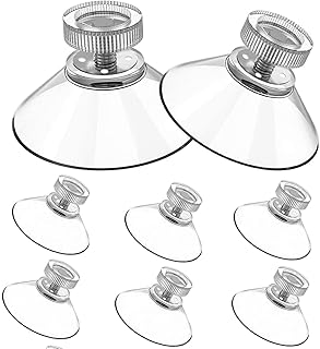 Revhk 8 pièces ventouses en verre, pvc transparent 41 mm sans crochets, support