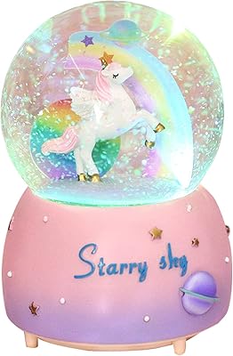 Boule à neige licorne vicu pour enfants, boule à neige 80 mm