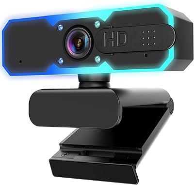 Webcam de diffusion npower 1080p 60fps avec microphone et lumière d'appoint