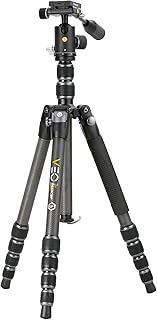 Vanguard veo3t265hcbptrépied de voyage en fibre de carbone avec rotule, poignée panoramique amovible