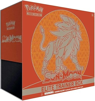 Tcg : boîte d'entraînement elite soleil et lune, jeu de cartes à collectionner