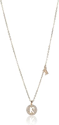 Collier pendentif serti de pierres de zircone cubiques bleues et de la lettre