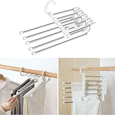 Cintre pliant castowave 5 en 1, multi-usages, multicouche, pour garde-robe, gain de place