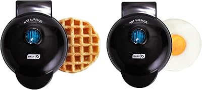 Mini crêpière dash + grill, 2 grilles + fer à crêpes - noir