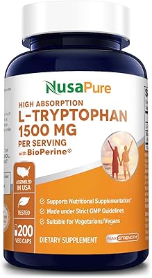 L-tryptophane 1500 mg capsules végétariennes 200 capsules (sans ogm et sans gluten) 500