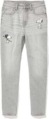Jean mom déchiré x peanuts pour femme