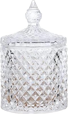 Boîte à bonbons en cristal fofu avec couvercles en cristal tissé, sucrier recouvert