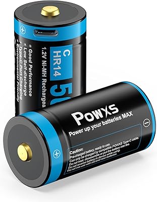 Batteries rechargeables usb c bauxus, piles 1,2 v ni-mh haute capacité 5 000
