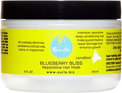 Masque capillaire réparateur curls blueberry bliss à la canneberge, 8 oz