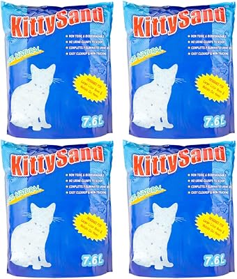 Sable pour chat crystal kitty sand plain 7,6 l - paquet de 4