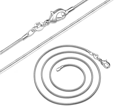 Collier moderne en forme de chaîne serpent en argent sterling 925, taille 1