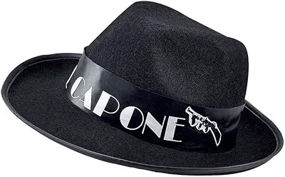 Chapeau en feutre al capone bristol novelty pour hommes, noir, taille unique, noir