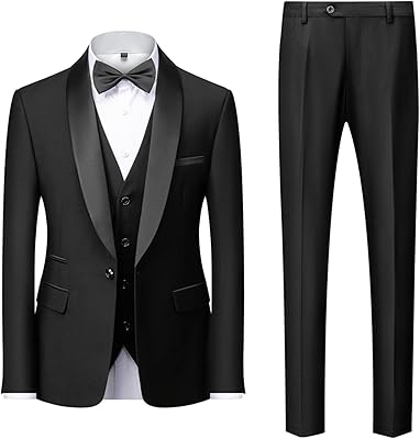 Costume de smoking classique 3 pièces coupe ajustée à un bouton pour hommes