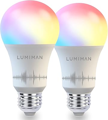 Ampoule intelligente e27, ampoules à vis d'éclairage alexa, paquet de 2, lumières led