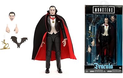 Jada 253251015 figurine deluxe dracula monsters, 6 pouces, noir, taille standard