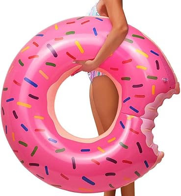 Flotteur de natation gonflable géant starthi strawberry donut, grand jouet de piscine d'été