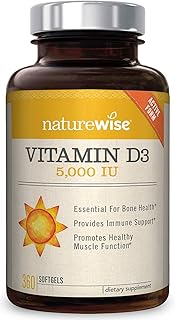Capsules de vitamine d nature wise pour unisexe taille 360