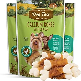 Festin de chien os de calcium au poulet pour petits chiens, friandises