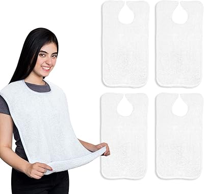Bavoirs en coton pour adultes avalon terry towels (pack de 4) - bavoir
