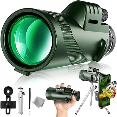 Télescope monoculaire haute puissance 80x100 pour adultes, adaptateur pour smartphone, télescope monoculaire