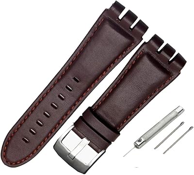 Bracelet de montre swatch en cuir de vache boucle en acier inoxydable