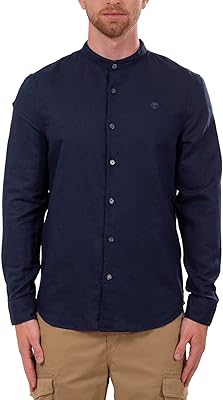 Manteau tfols lovell chemise coréenne unie en lin pour hommes (slim)