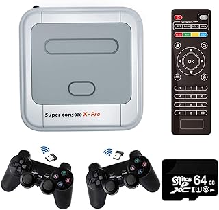 Super console de jeux vidéo x-pro avec carte sd de 64 go, plus