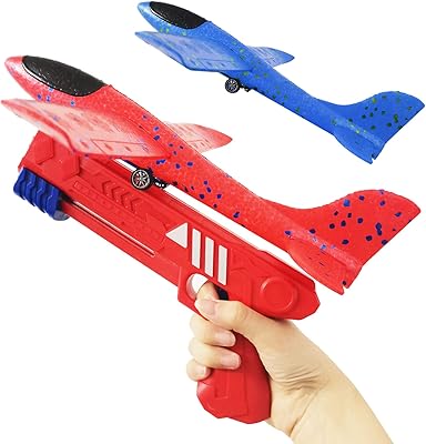 Jouet lanceur d'avion (couleur aléatoire) planeur en mousse de tir en plein air