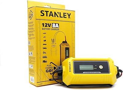 Chargeur de batterie de voiture automatique stanley 9 étapes 12v/8a pour tous