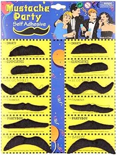 Moustache artificielle élégante party time 12 pièces