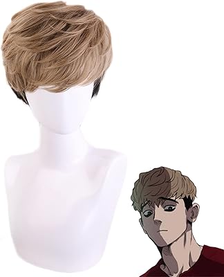 Anime killing stalking sangwoo perruque courte costume de cosplay cheveux synthétiques résistants à