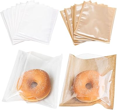 100 pièces sacs de boulangerie thermoscellables transparents pour biscuits et bonbons alimentaires